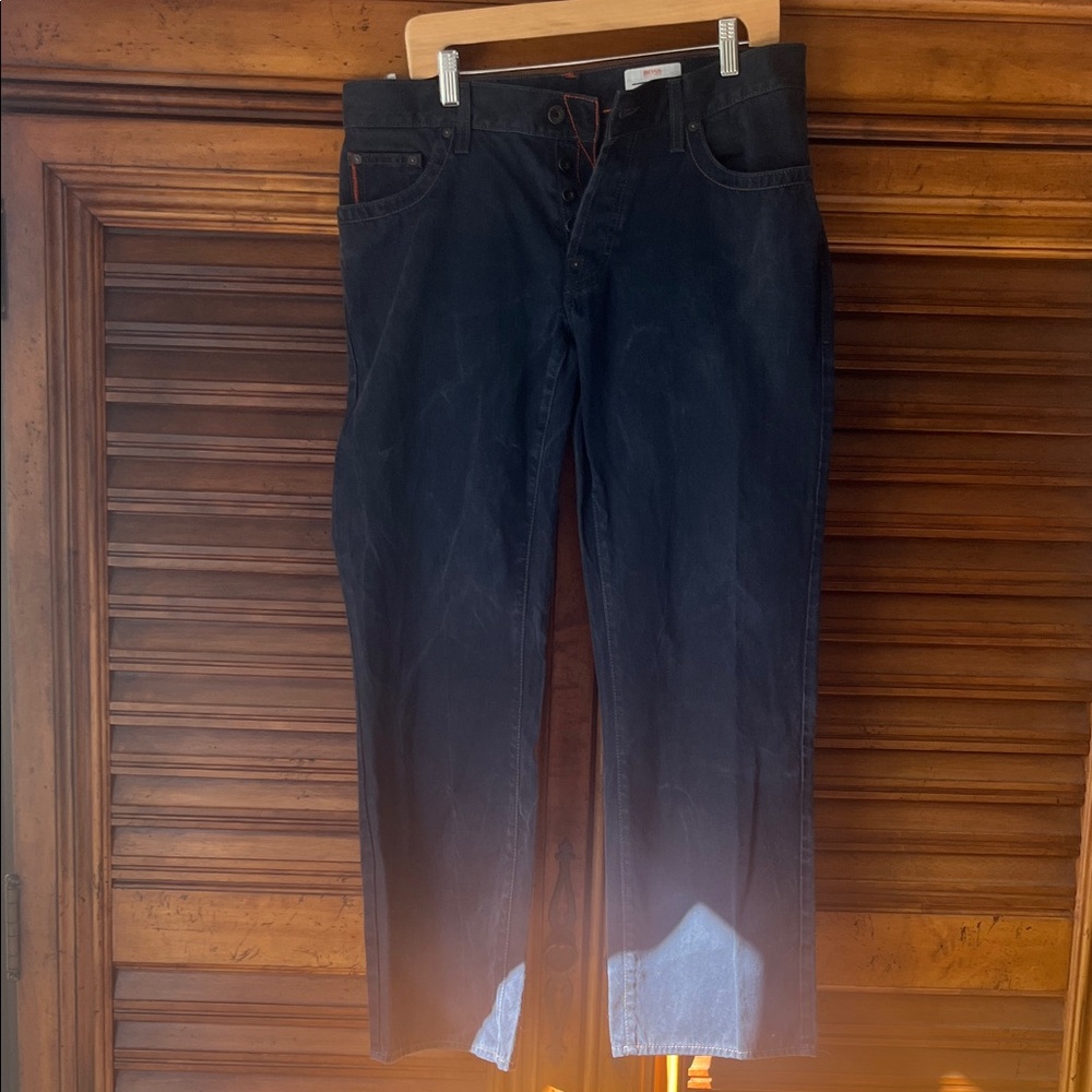 Boss-Hugo Boss Men's Dark Blue Straight Jeans